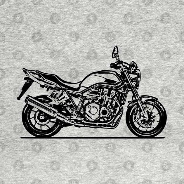CB1300 Super Four Motorcycle Sketch Art by DemangDesign